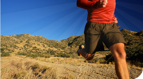 Man running through the desert